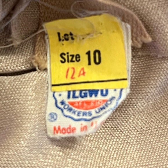 Vintage 70’s ILGWU Union Made Champagne Maxi Dress w/ Lace Pearls VTG 10 Sz 6 - Picture 11 of 11